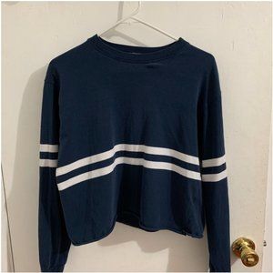 ♡ brandy melville navy striped long sleeve ♡